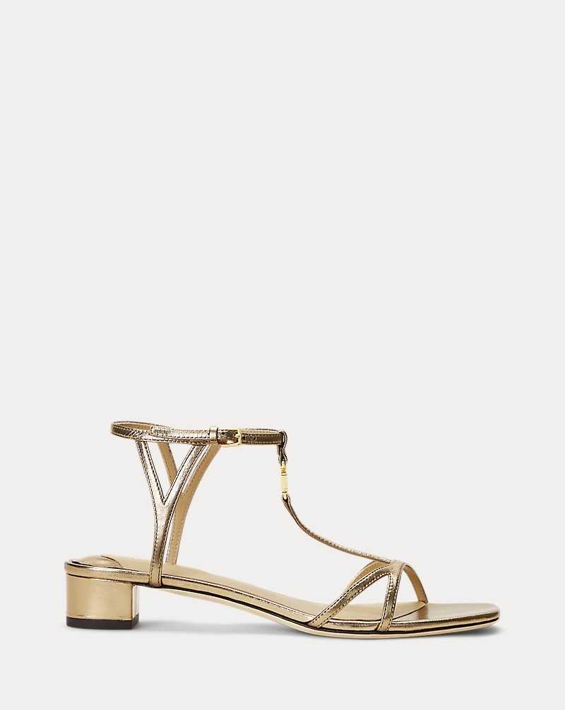 Sandalias Ralph Lauren Fallon Metallic Nappa Leather Mujer Soft Bronze | UCDBPJF-57 - vista 1