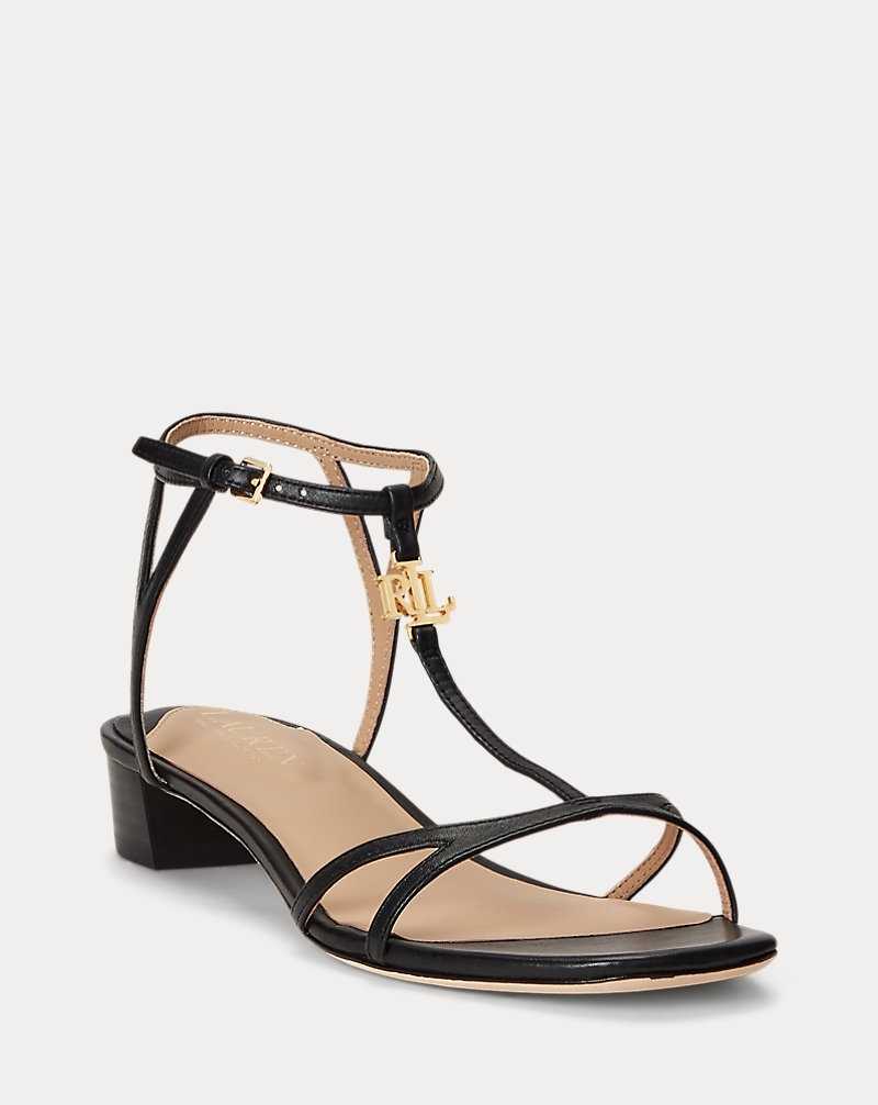 Sandalias Ralph Lauren Fallon Nappa Leather Mujer Negros | FCADRKU-35 - vista 2