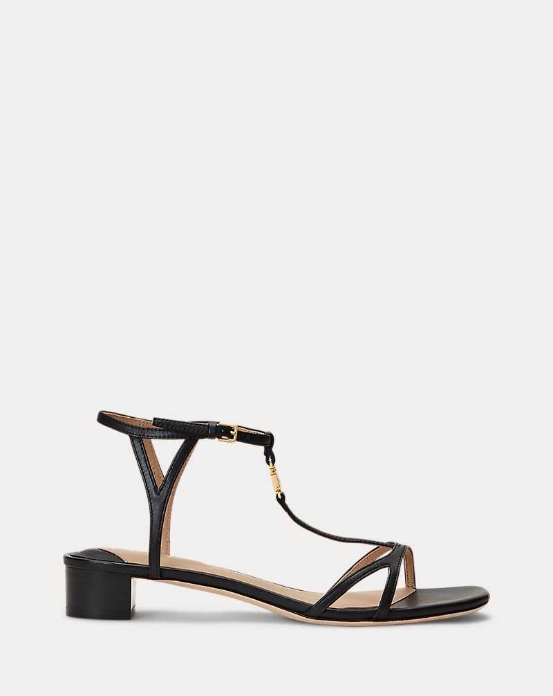 Sandalias Ralph Lauren Fallon Nappa Leather Mujer Negros | FCADRKU-35 - vista 1
