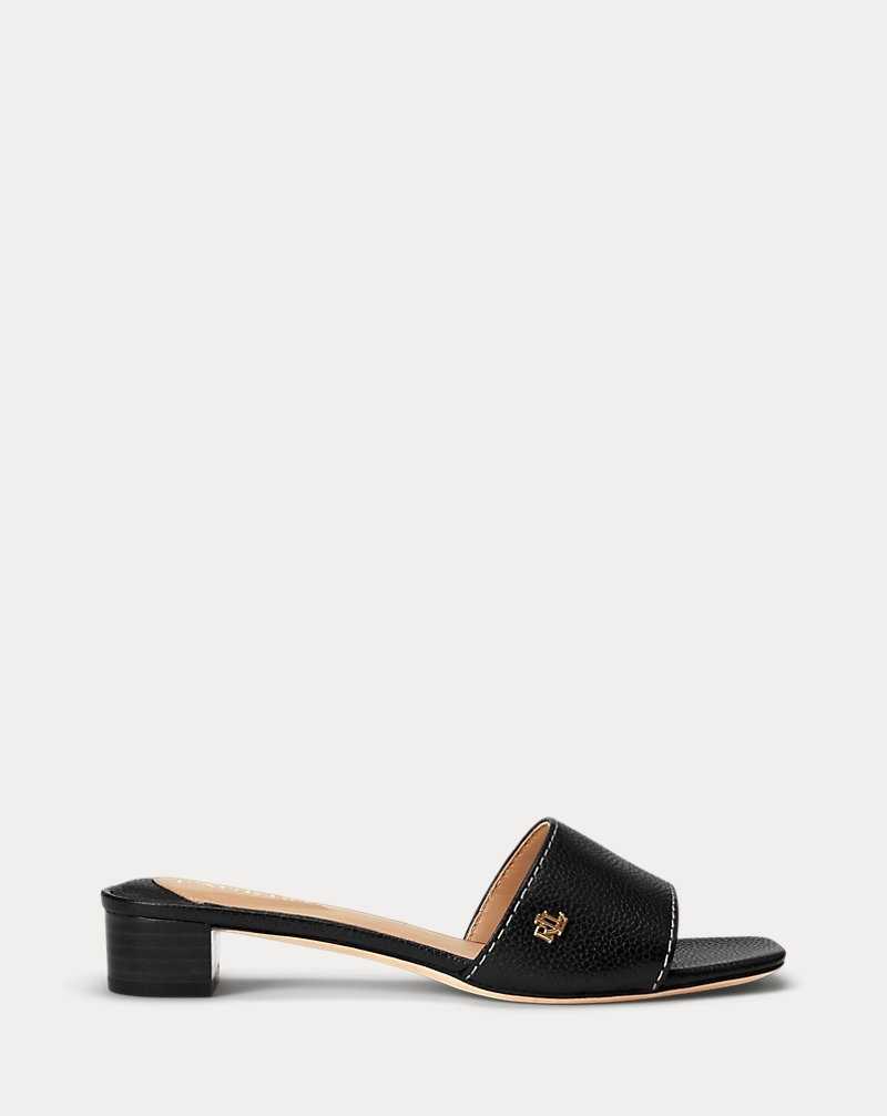 Sandalias Ralph Lauren Fay Tumbled Leather Mujer Negros | UTSMOVZ-17 - vista 1