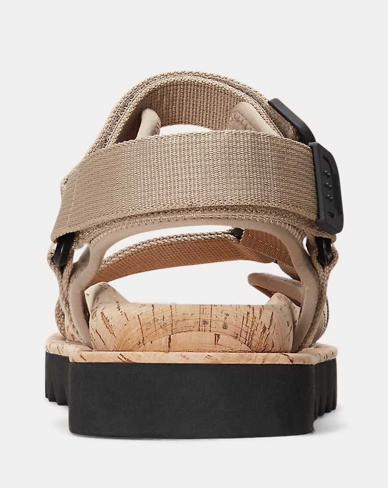 Sandalias Ralph Lauren Grosgrain-Strap Mujer Tan | MJQXYBA-58 - vista 3