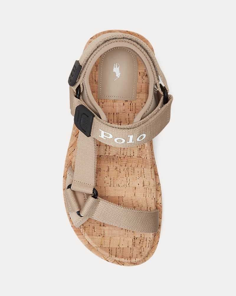 Sandalias Ralph Lauren Grosgrain-Strap Mujer Tan | MJQXYBA-58 - vista 4