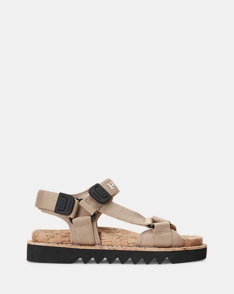 Sandalias Ralph Lauren Grosgrain-Strap Mujer Tan | MJQXYBA-58 - vista 1