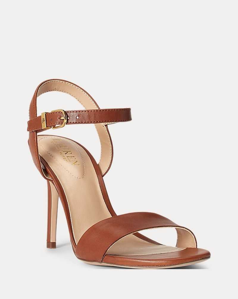 Sandalias Ralph Lauren Gwen Burnished Leather Mujer Azules | KZQFSDE-24 - vista 2