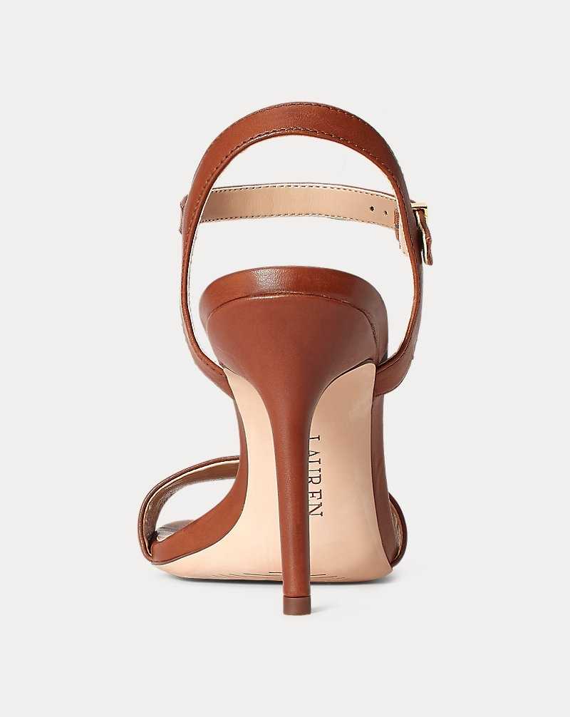 Sandalias Ralph Lauren Gwen Burnished Leather Mujer Azules | KZQFSDE-24 - vista 3