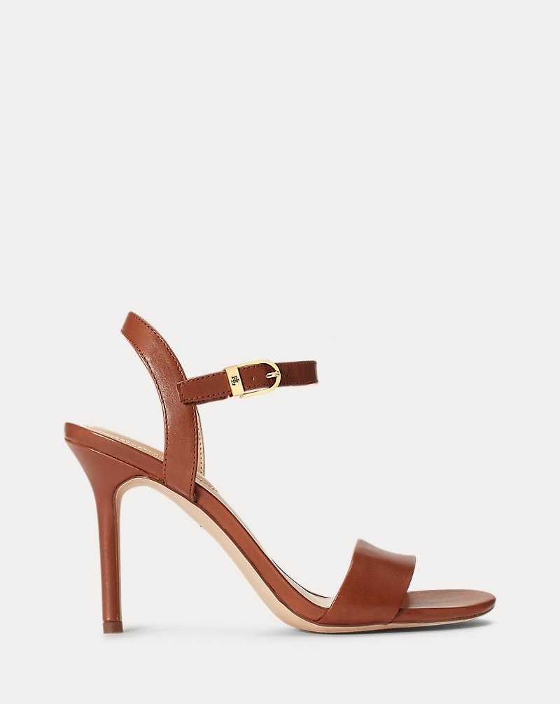 Sandalias Ralph Lauren Gwen Burnished Leather Mujer Azules | KZQFSDE-24 - vista 1