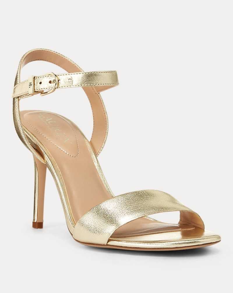 Sandalias Ralph Lauren Gwen Metallic Leather Mujer Dorados | IFNRHLS-30 - vista 2