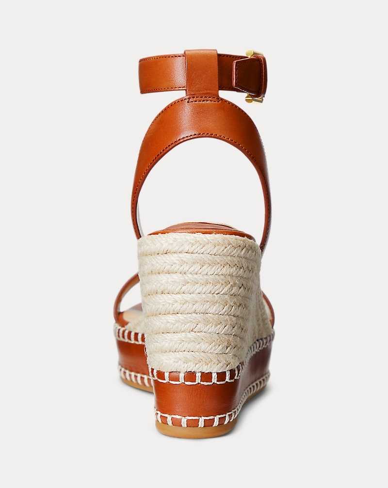 Sandalias Ralph Lauren Hilarie Burnished Leather Mujer Azules | LNEHCXT-38 - vista 3