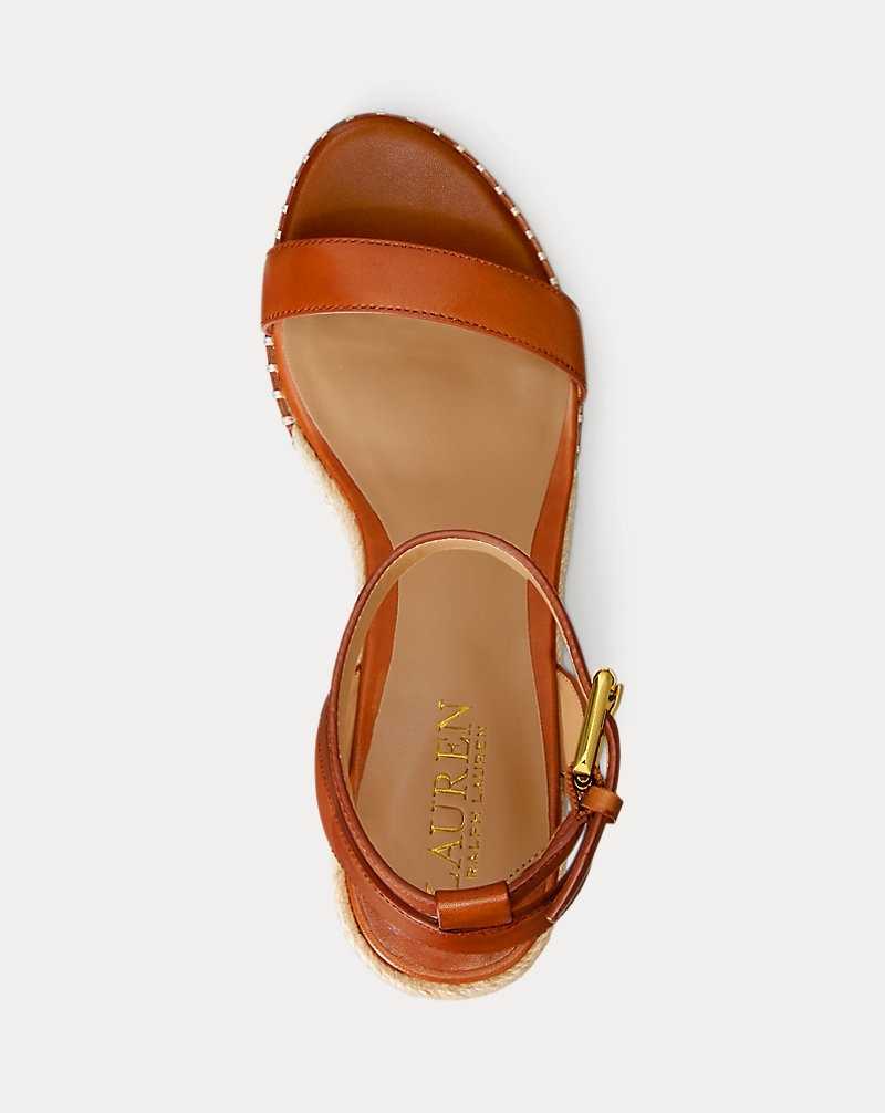Sandalias Ralph Lauren Hilarie Burnished Leather Mujer Azules | LNEHCXT-38 - vista 4