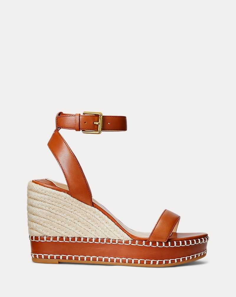 Sandalias Ralph Lauren Hilarie Burnished Leather Mujer Azules | LNEHCXT-38 - vista 1
