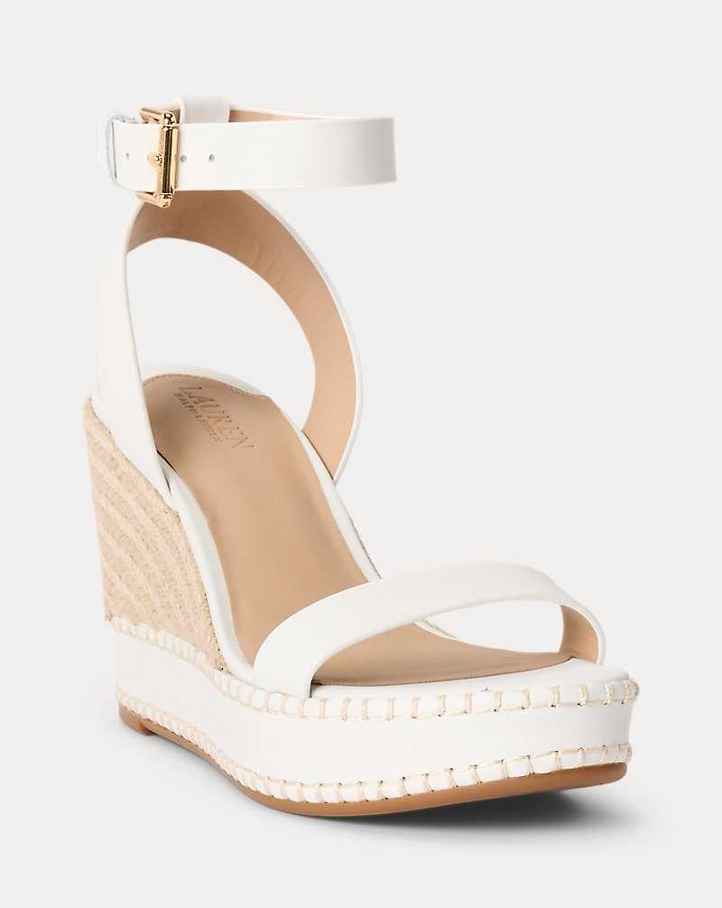 Sandalias Ralph Lauren Hilarie Calfskin Mujer Blancos | OCPZWIJ-21 - vista 2