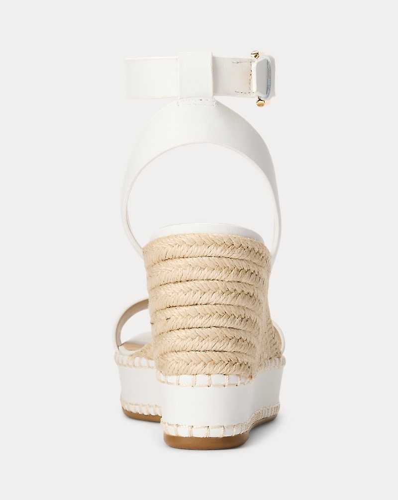 Sandalias Ralph Lauren Hilarie Calfskin Mujer Blancos | OCPZWIJ-21 - vista 3