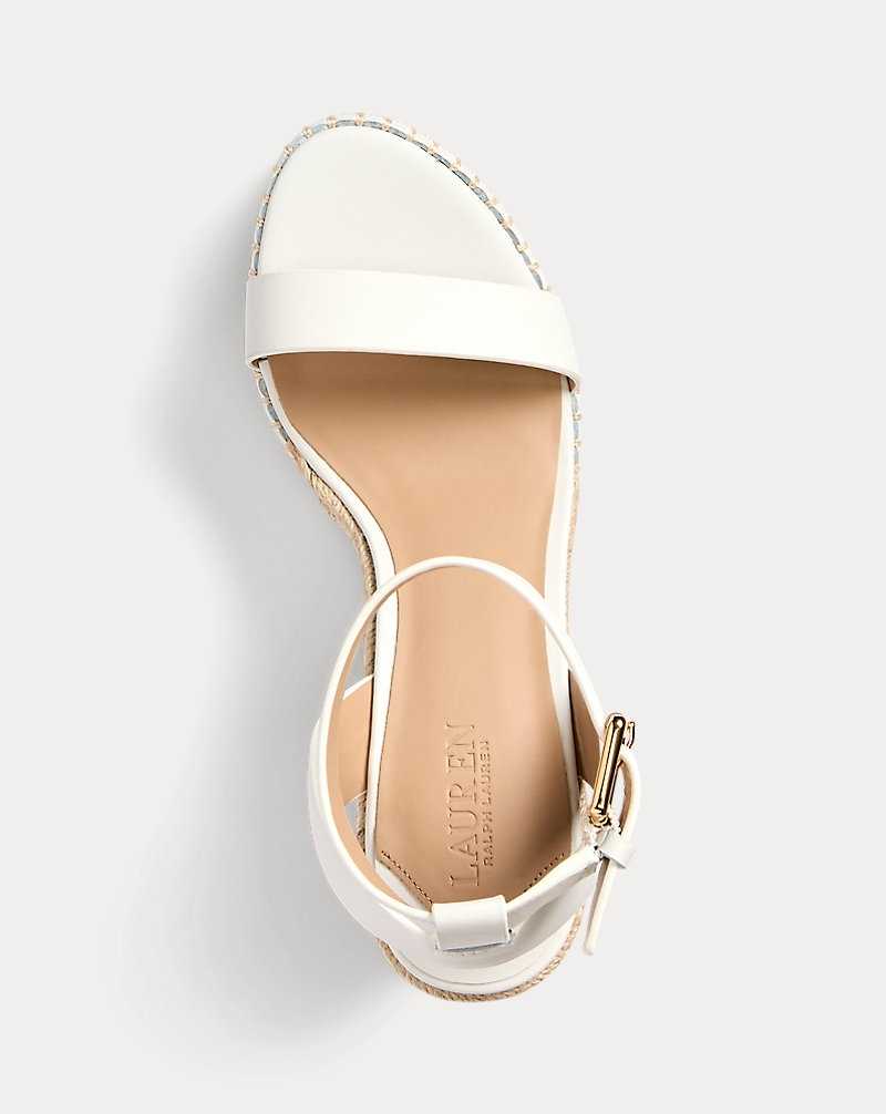 Sandalias Ralph Lauren Hilarie Calfskin Mujer Blancos | OCPZWIJ-21 - vista 4