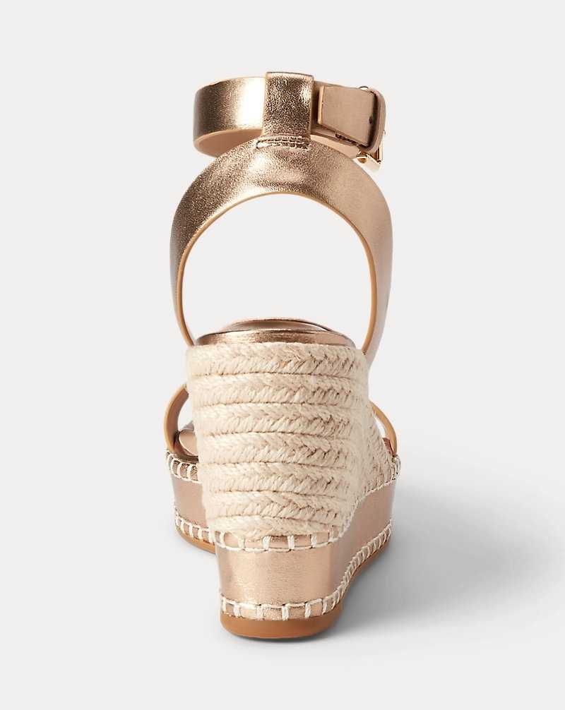 Sandalias Ralph Lauren Hilarie Metallic Leather Mujer Soft Bronze | HIBZQOR-32 - vista 3