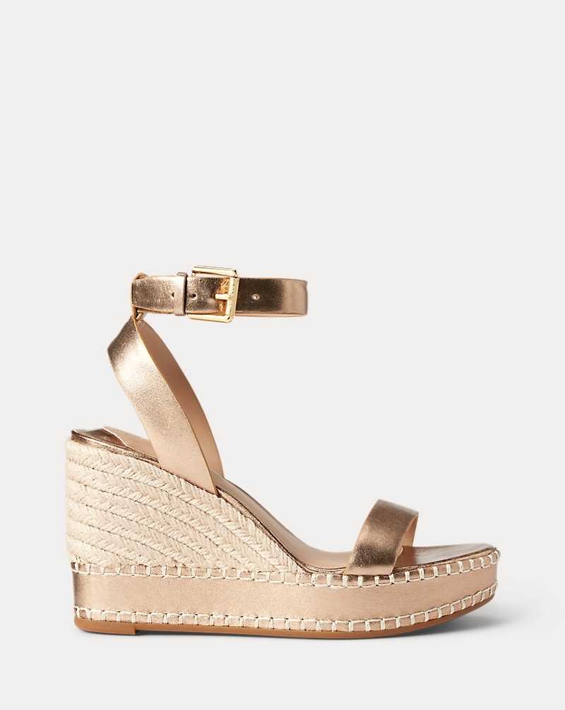 Sandalias Ralph Lauren Hilarie Metallic Leather Mujer Soft Bronze | HIBZQOR-32 - vista 1