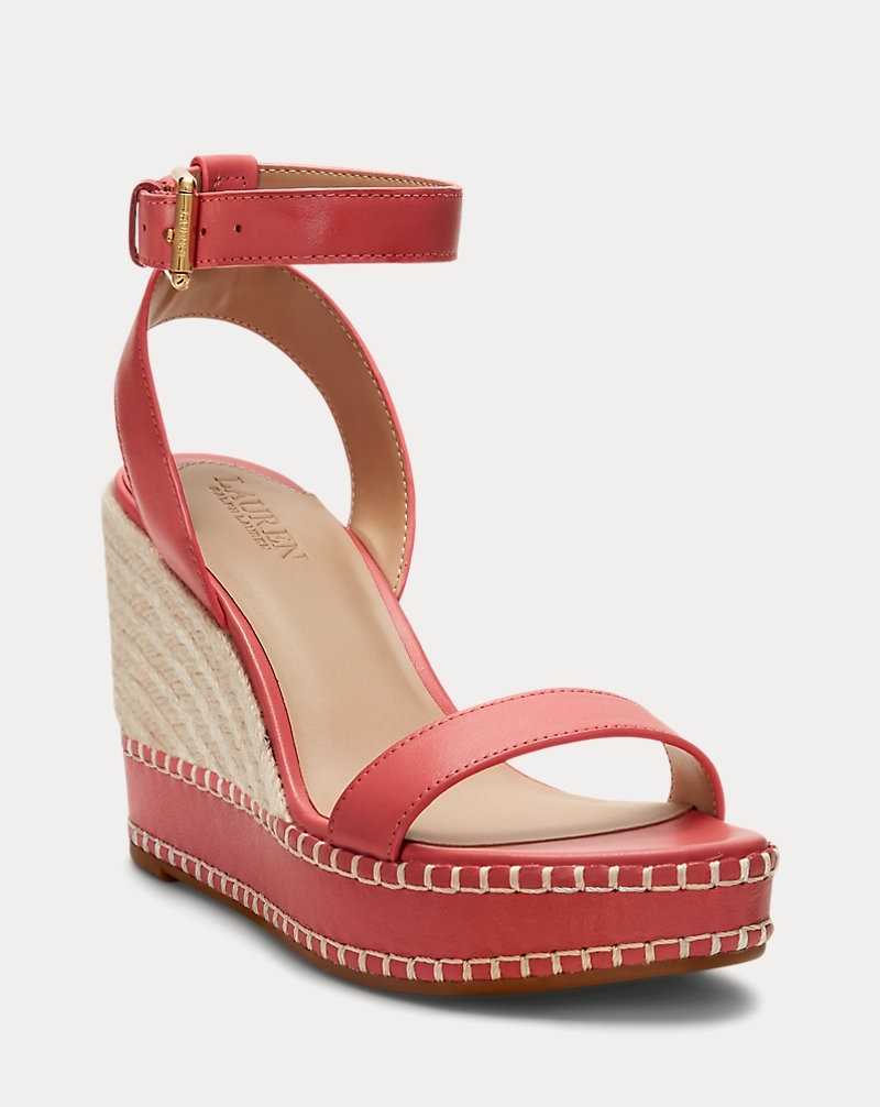 Sandalias Ralph Lauren Hilarie Nappa Leather Mujer Adirondack Berry | YVXFRKC-91 - vista 2