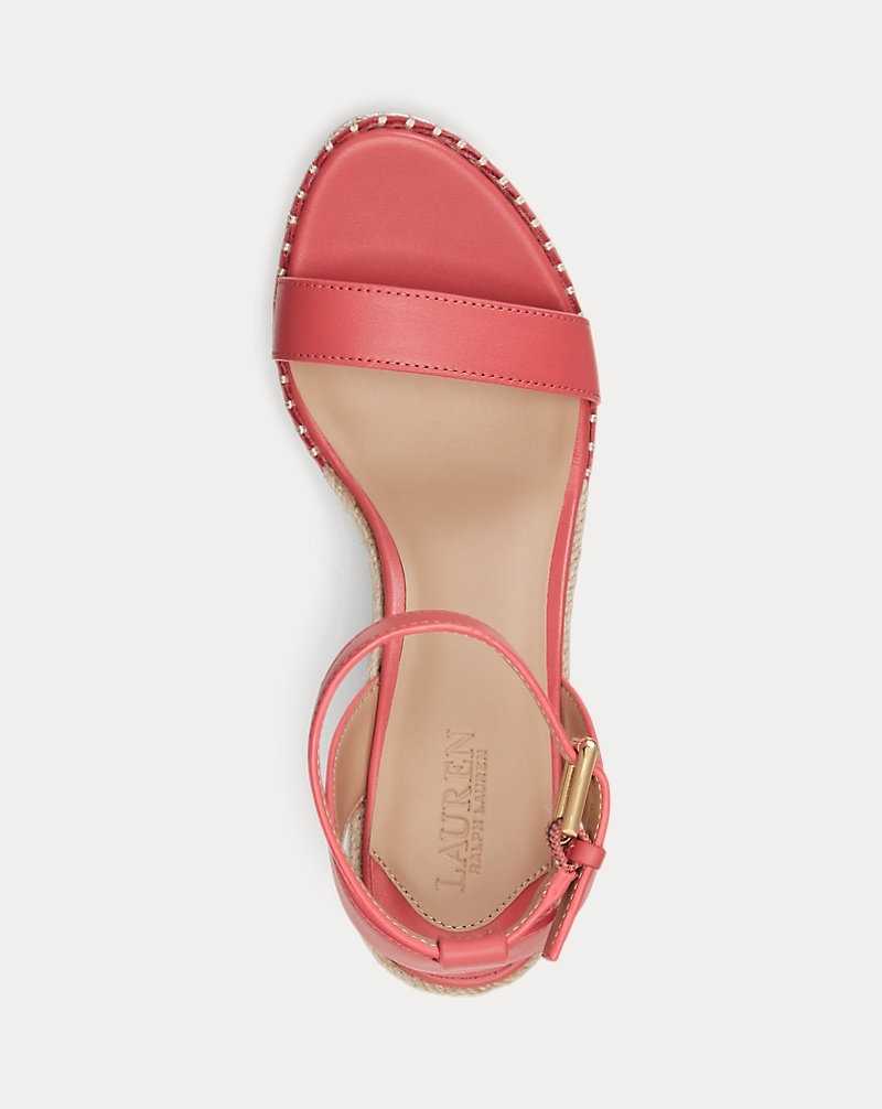 Sandalias Ralph Lauren Hilarie Nappa Leather Mujer Adirondack Berry | YVXFRKC-91 - vista 4