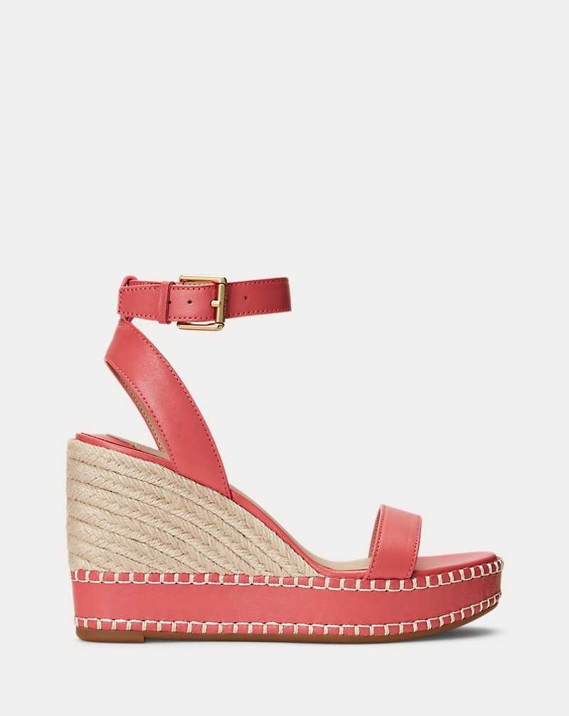 Sandalias Ralph Lauren Hilarie Nappa Leather Mujer Adirondack Berry | YVXFRKC-91 - vista 1
