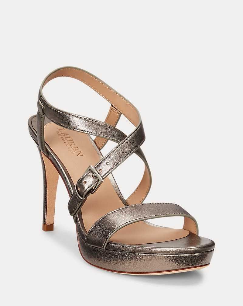 Sandalias Ralph Lauren Kerri Metallic Nappa Leather Mujer Twilight | ZWYBPTH-76 - vista 2