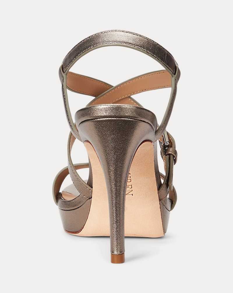 Sandalias Ralph Lauren Kerri Metallic Nappa Leather Mujer Twilight | ZWYBPTH-76 - vista 3