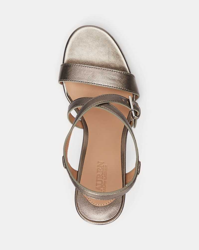 Sandalias Ralph Lauren Kerri Metallic Nappa Leather Mujer Twilight | ZWYBPTH-76 - vista 4