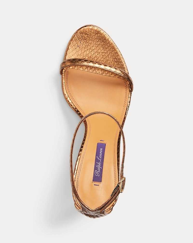 Sandalias Ralph Lauren Krystina Foiled Ayers Mujer Antique Bronze | PJCBLOT-98 - vista 4