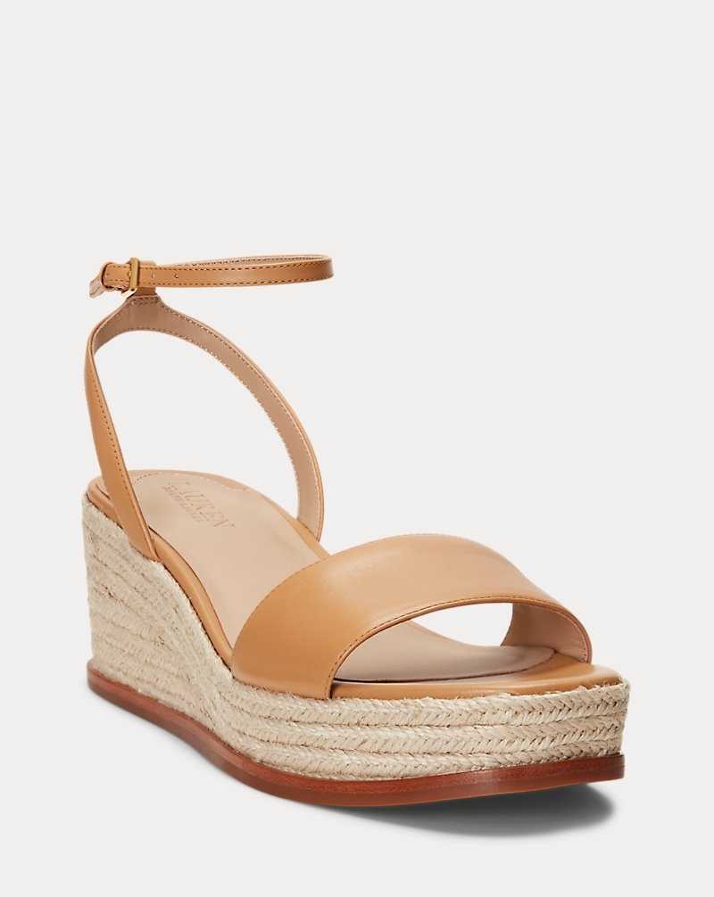 Sandalias Ralph Lauren Leona Nappa Leather Mujer Buff | MGAHWPF-13 - vista 2