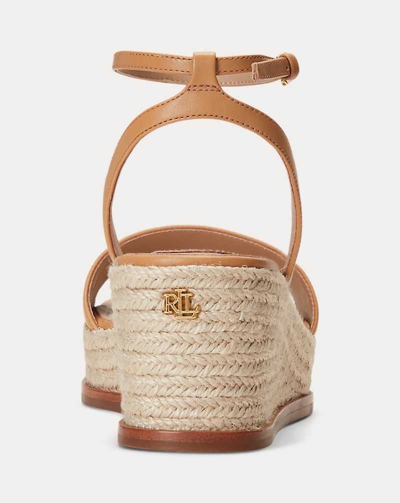 Sandalias Ralph Lauren Leona Nappa Leather Mujer Buff | MGAHWPF-13 - vista 3
