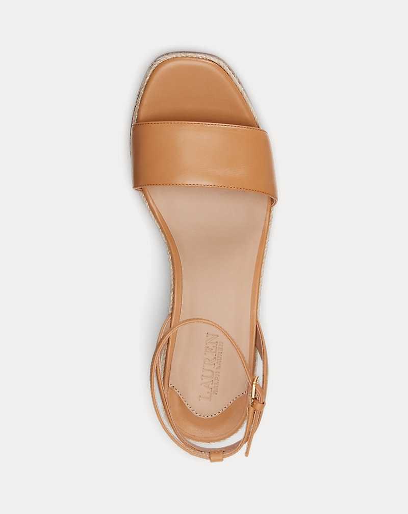 Sandalias Ralph Lauren Leona Nappa Leather Mujer Buff | MGAHWPF-13 - vista 4
