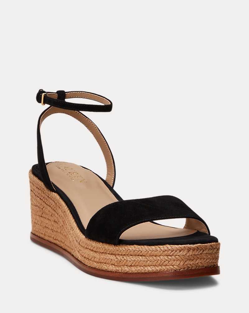 Sandalias Ralph Lauren Leona Suede Mujer Negros | TAHDNEV-03 - vista 2