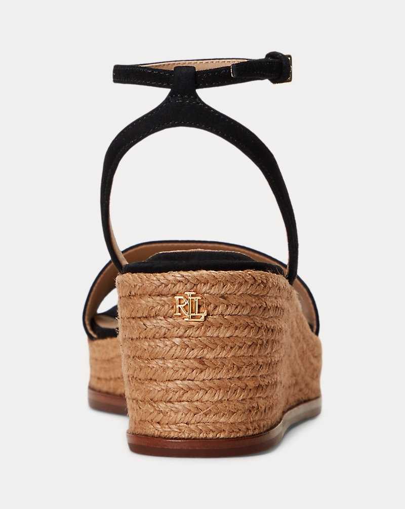 Sandalias Ralph Lauren Leona Suede Mujer Negros | TAHDNEV-03 - vista 3