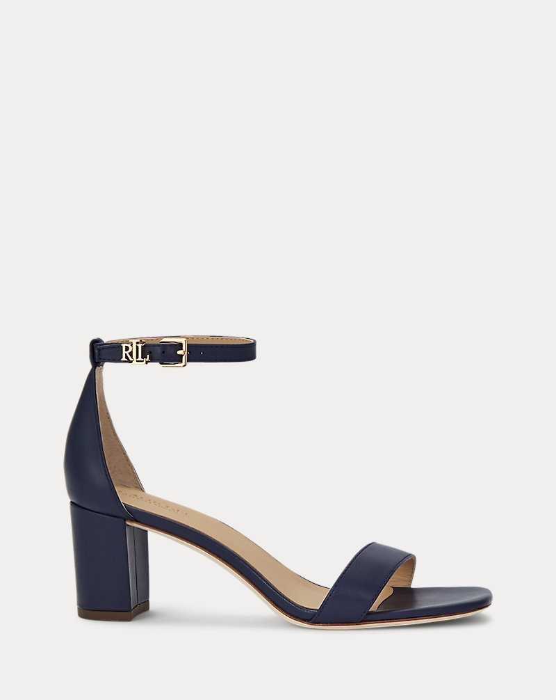 Sandalias Ralph Lauren Logan Nappa Leather Mujer Azul Marino | QVCPTUD-32 - vista 1