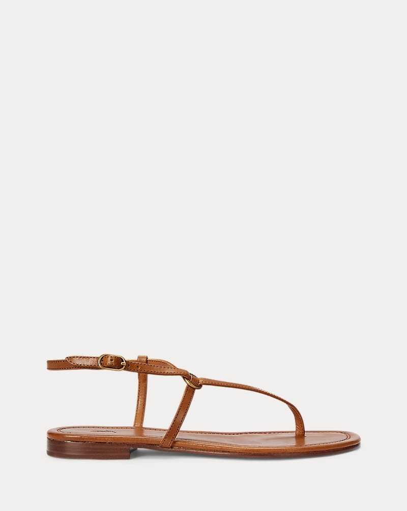 Sandalias Ralph Lauren O-Ring Leather Mujer Cuoio | QIUZPSE-98 - vista 1