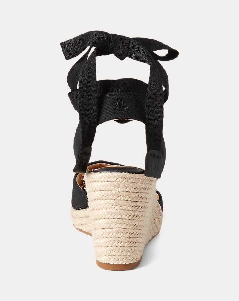 Sandalias Ralph Lauren Paislee Canvas Mujer Black/Black | AKRVHEF-74 - vista 3
