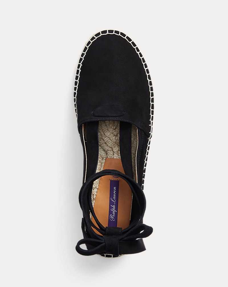 Sandalias Ralph Lauren Perrie Sheep-Suede Mujer Negros | LUFBQCM-47 - vista 4