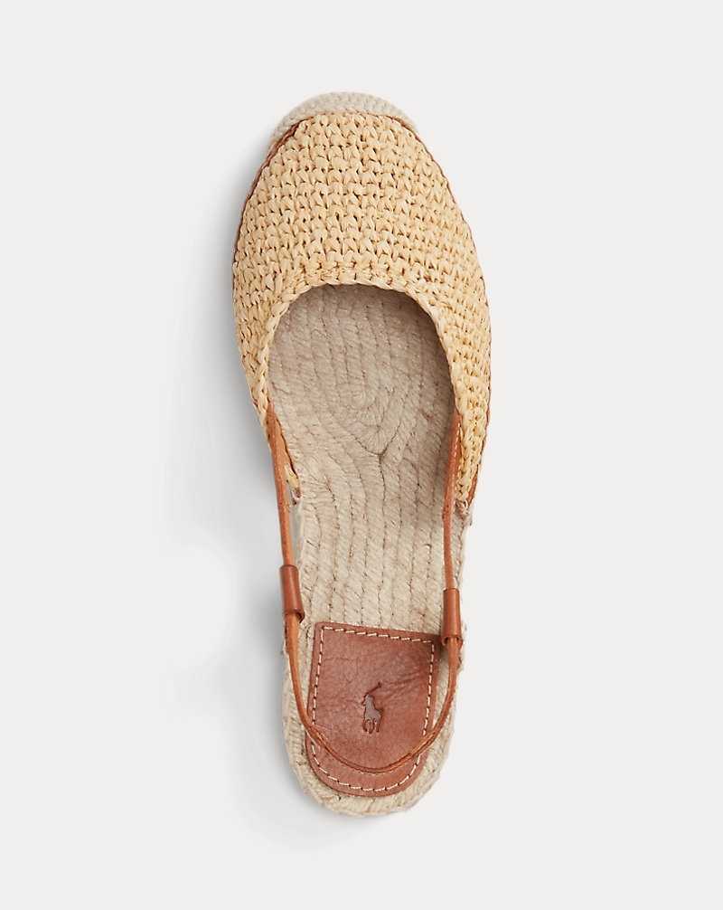 Sandalias Ralph Lauren Raffia Slingback Mujer Natural/cuoio | TLIGCHV-85 - vista 4
