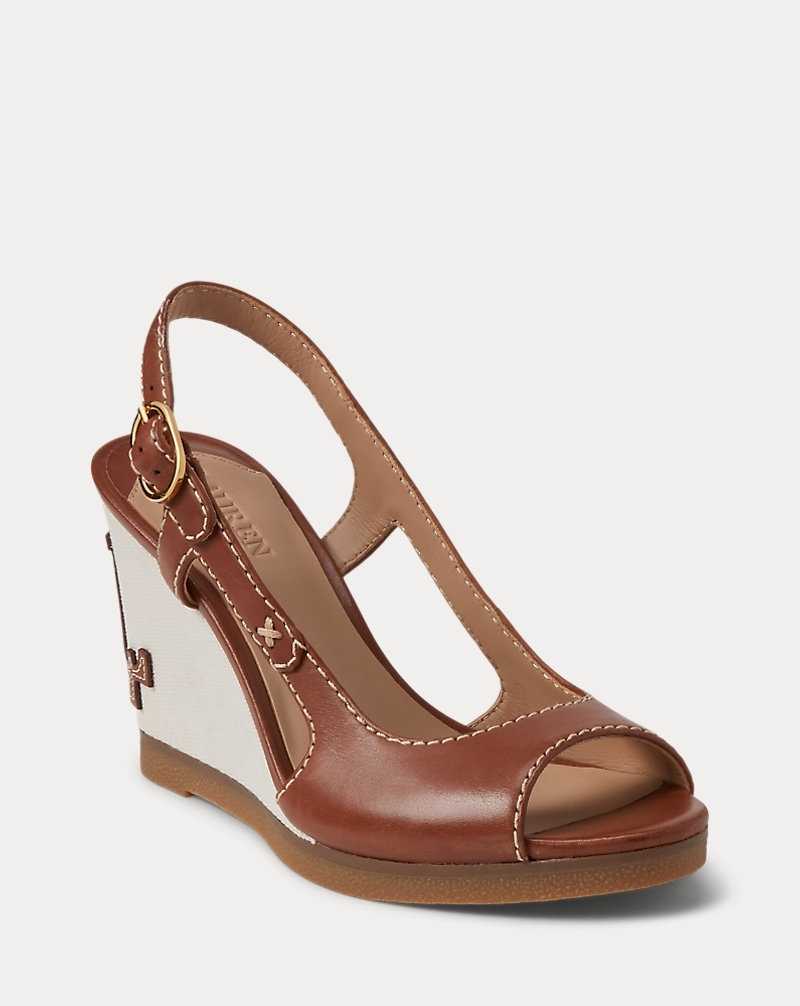 Sandalias Ralph Lauren Roni Burnished Leather Mujer Azules | SDJBZAK-35 - vista 2