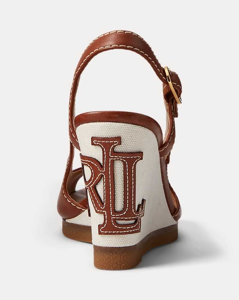 Sandalias Ralph Lauren Roni Burnished Leather Mujer Azules | SDJBZAK-35 - vista 3