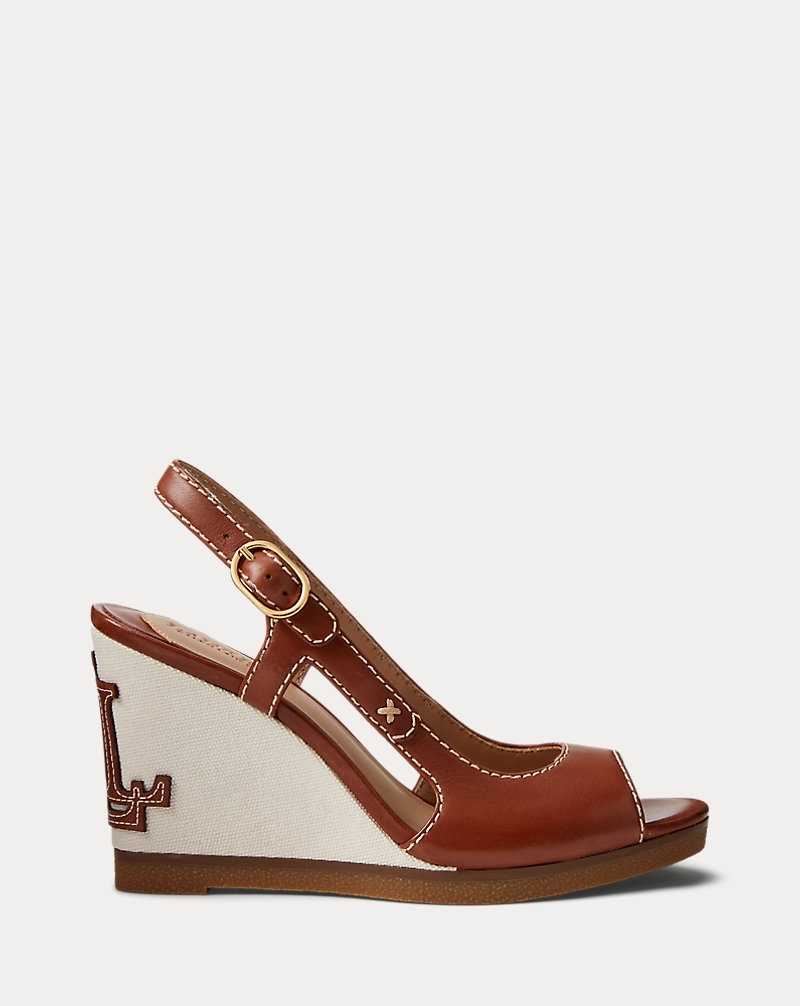 Sandalias Ralph Lauren Roni Burnished Leather Mujer Azules | SDJBZAK-35 - vista 1