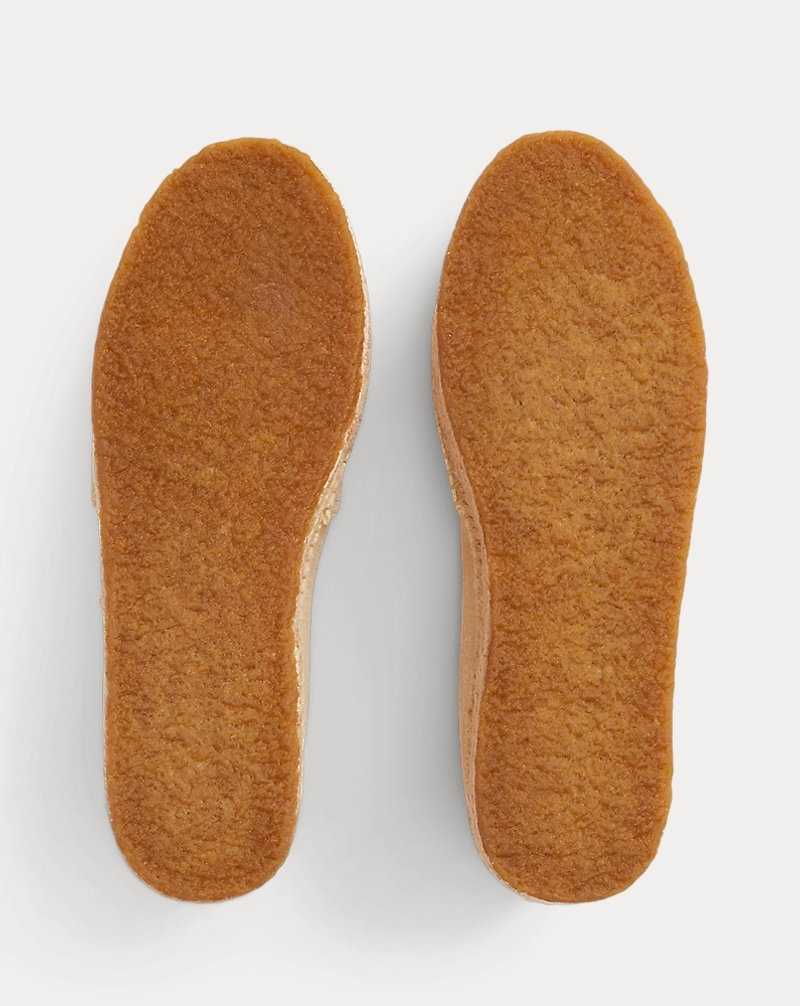 Sandalias Ralph Lauren Roughout Suede Lace-Up Mujer Creme | FHMUBOQ-76 - vista 4