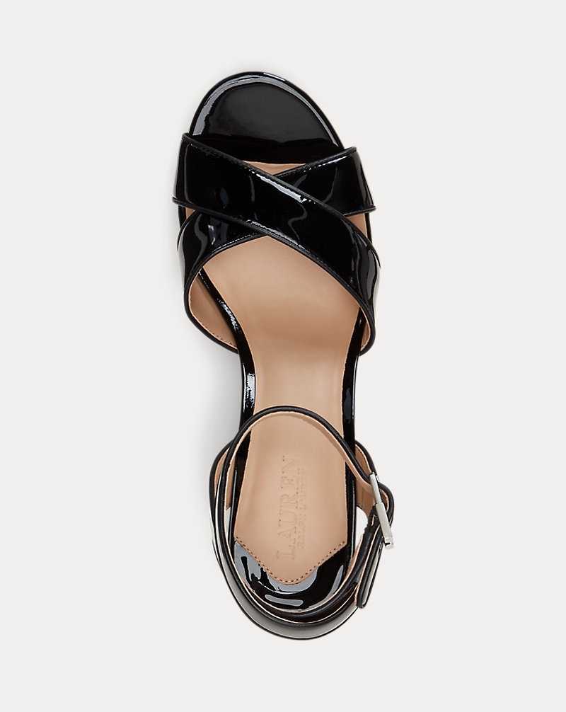 Sandalias Ralph Lauren Sasha Patent Leather Platform Mujer Negros | GVLTQMN-30 - vista 4