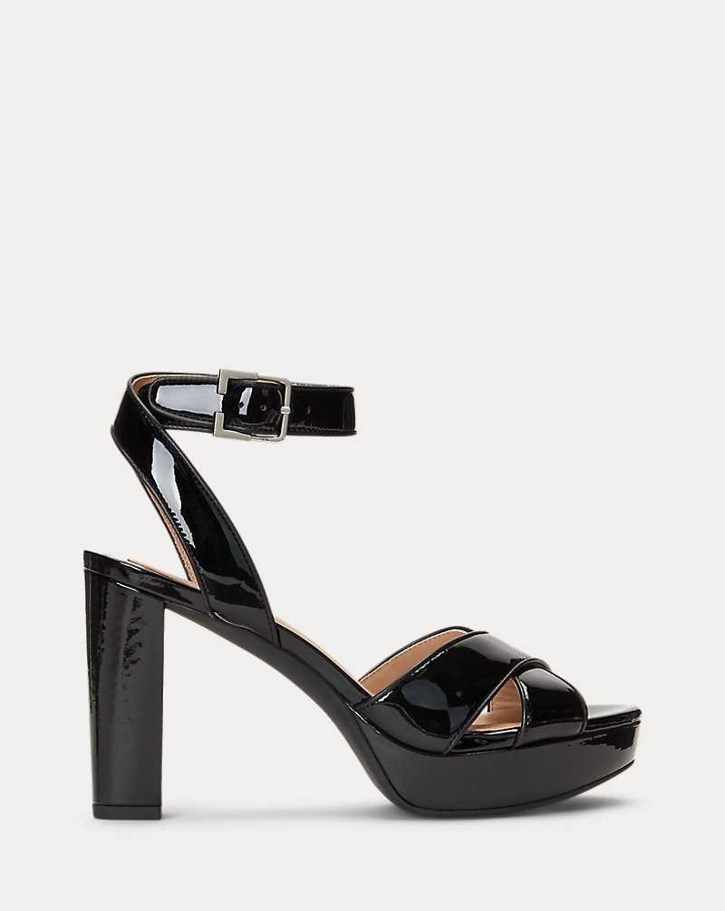 Sandalias Ralph Lauren Sasha Patent Leather Platform Mujer Negros | GVLTQMN-30 - vista 1