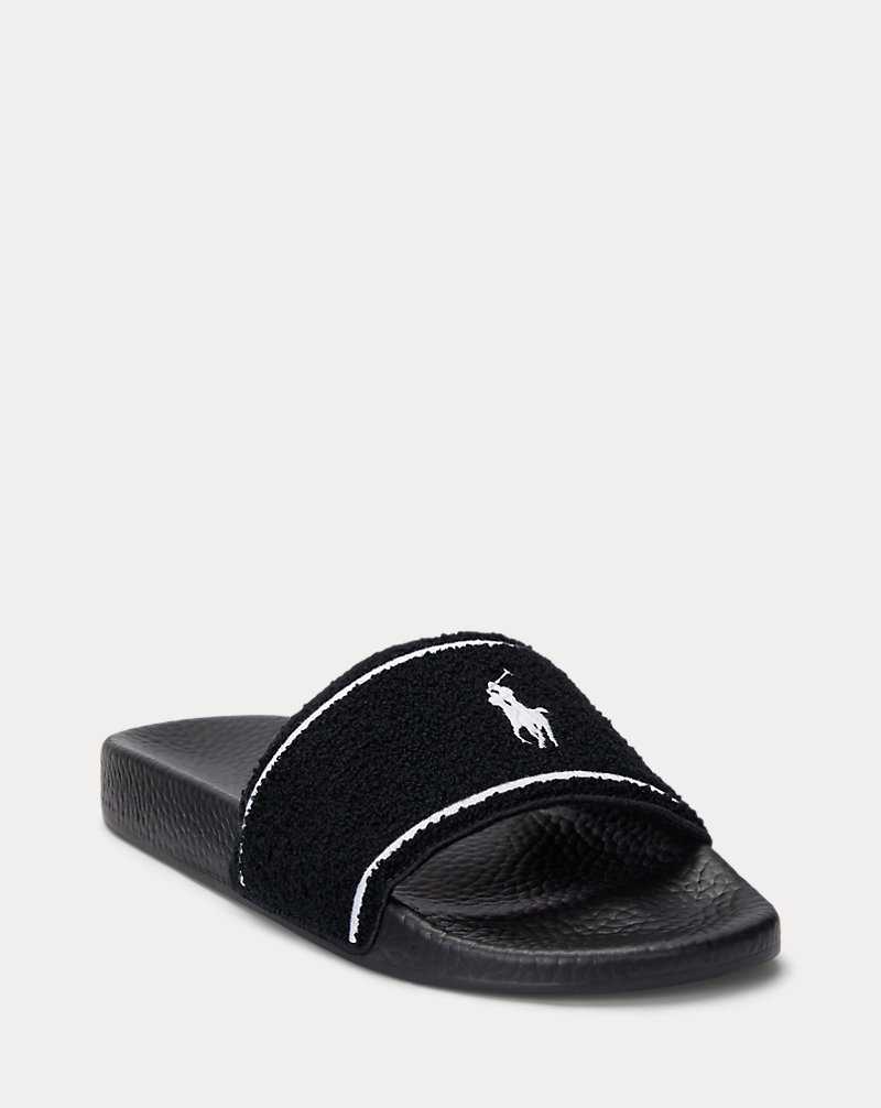 Sandalias Ralph Lauren Signature Pony Terry Mujer Black/White | RYTAGND-79 - vista 2