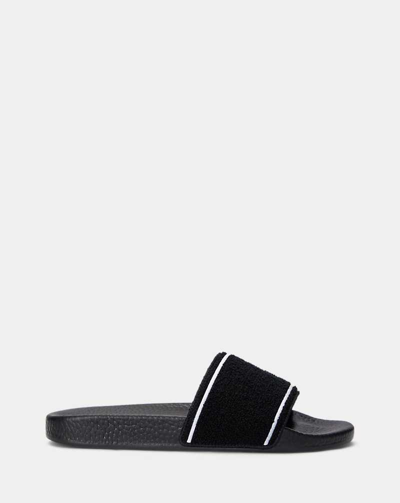 Sandalias Ralph Lauren Signature Pony Terry Mujer Black/White | RYTAGND-79 - vista 1