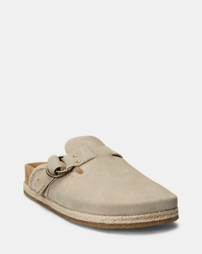 Sandalias Ralph Lauren Turbach Suede Clog Hombre Milkshake | ZRLOXGF-12 - vista 2