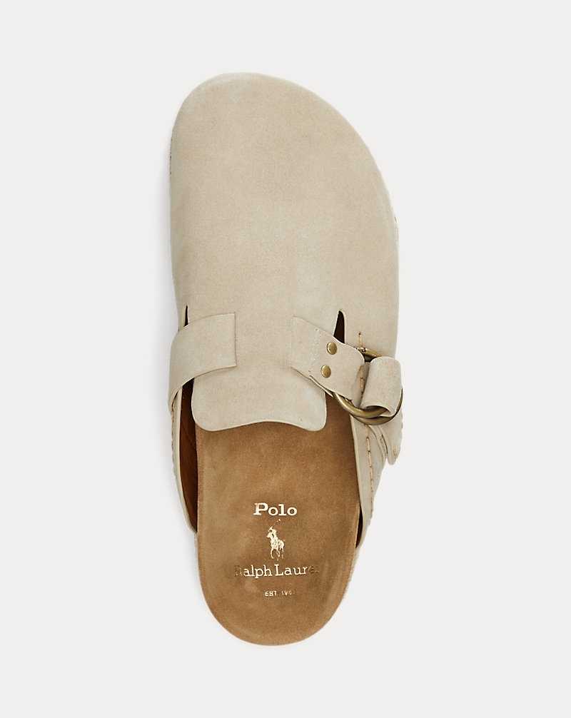 Sandalias Ralph Lauren Turbach Suede Clog Hombre Milkshake | ZRLOXGF-12 - vista 4