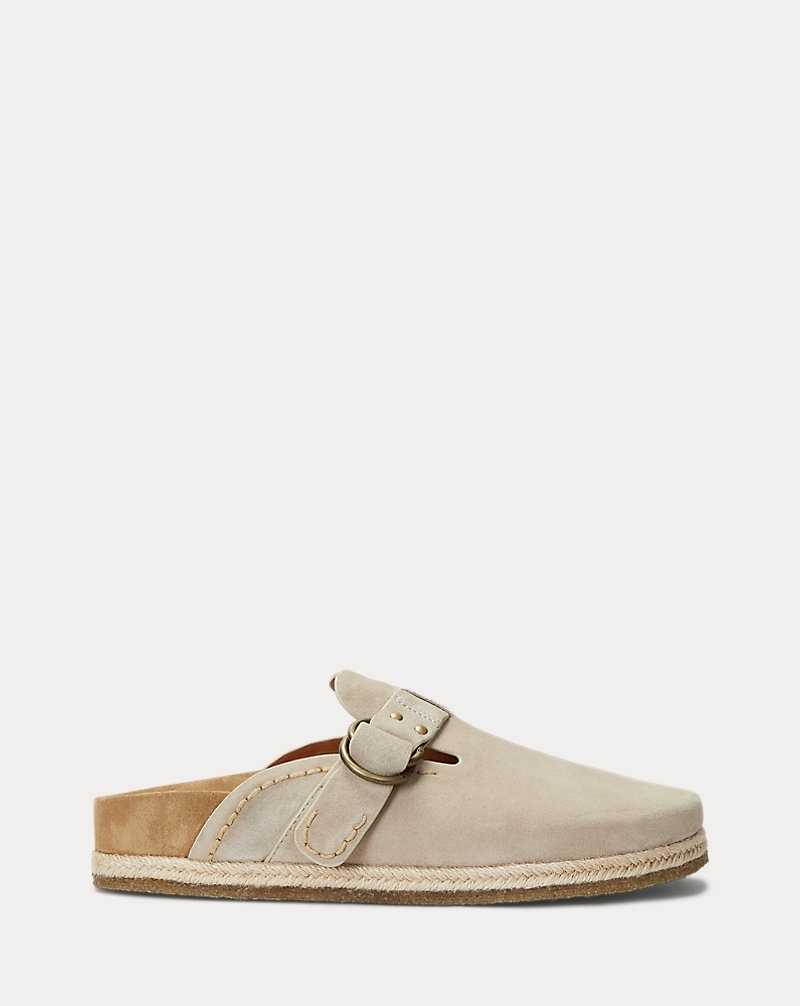 Sandalias Ralph Lauren Turbach Suede Clog Hombre Milkshake | ZRLOXGF-12 - vista 1
