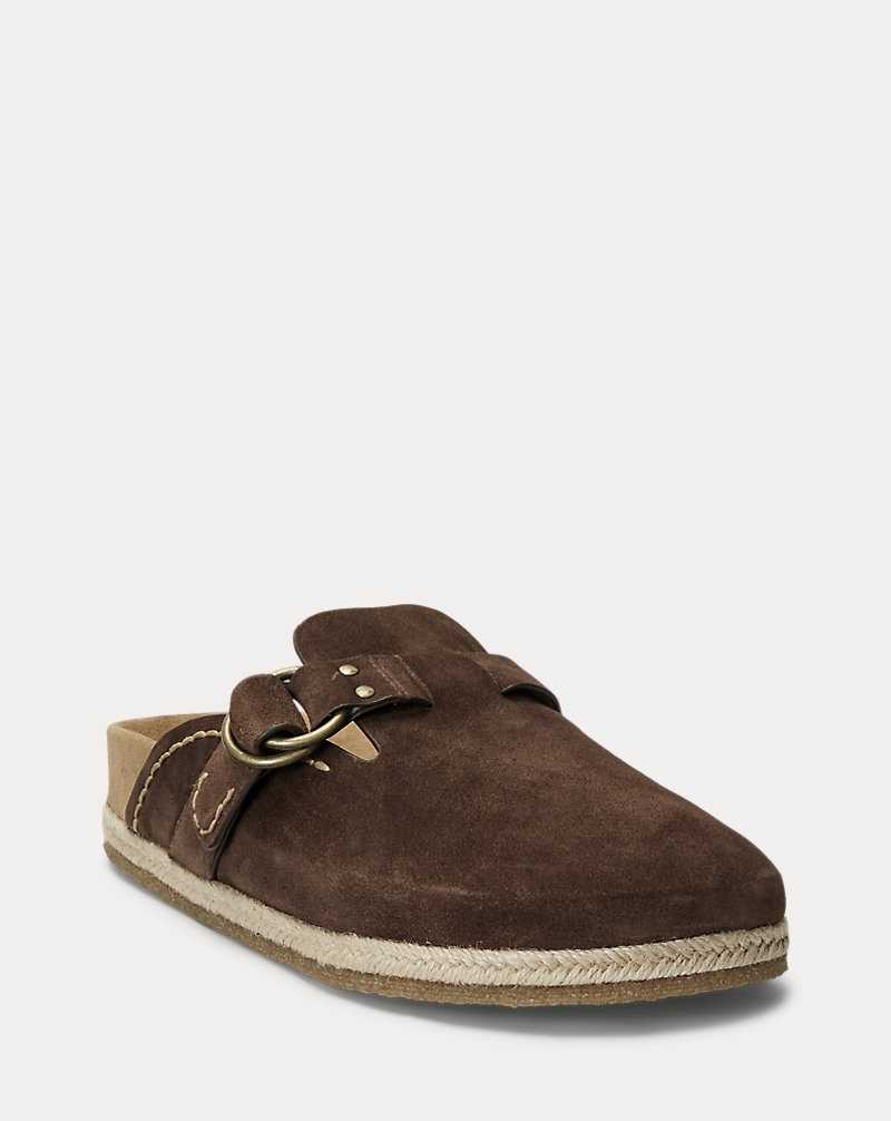 Sandalias Ralph Lauren Turbach Suede Clog Hombre Chocolate Marrom | CXWVEPG-45 - vista 2