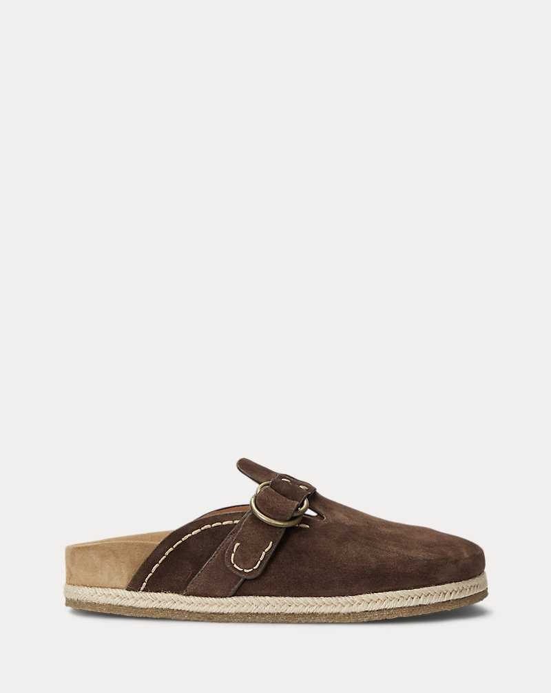 Sandalias Ralph Lauren Turbach Suede Clog Hombre Chocolate Marrom | CXWVEPG-45 - vista 1