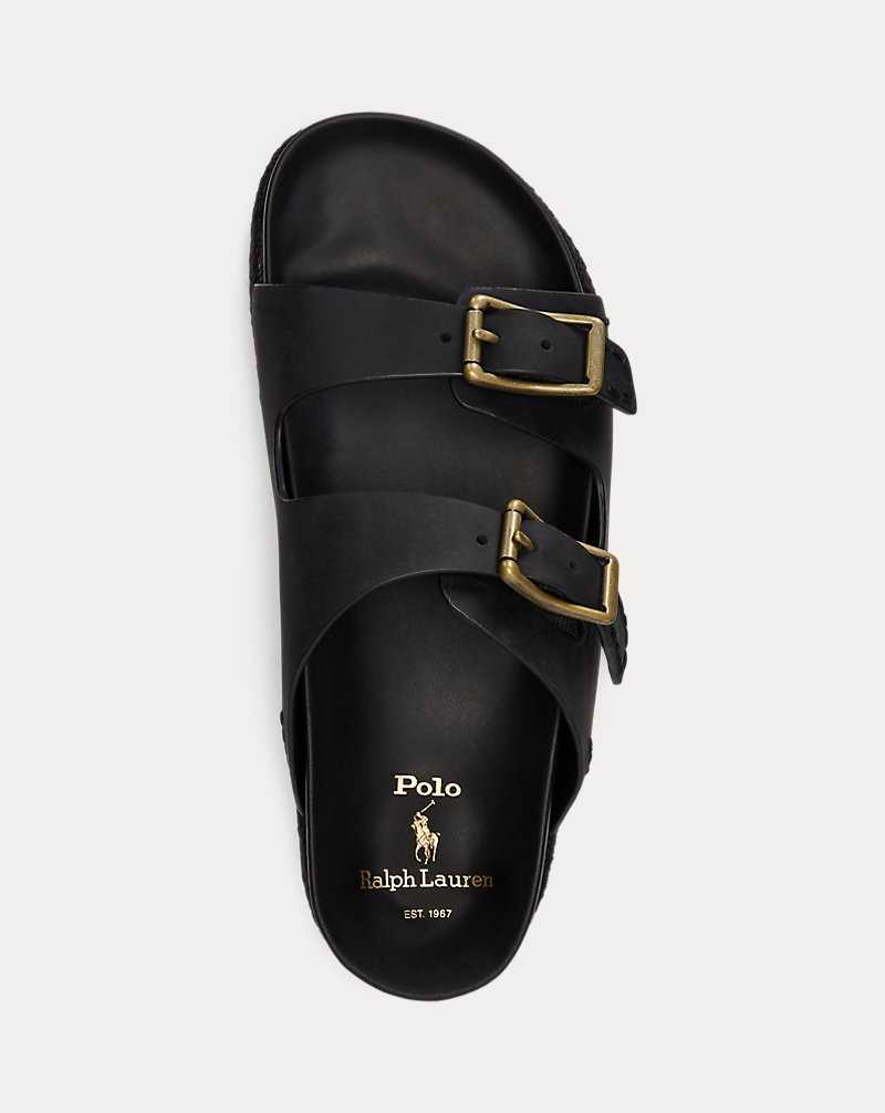 Sandalias Ralph Lauren Turbach Suede Hombre Negros | DYHANXF-79 - vista 4